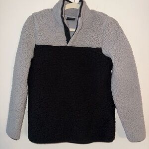 32 Degrees Gray and Black Sherpa Pullover